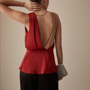 Reiss open back chain straps top